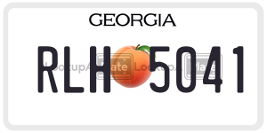 RLH5041  license plate in GA