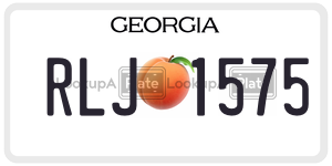 RLJ1575  license plate in GA