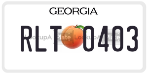 RLT0403  license plate in GA