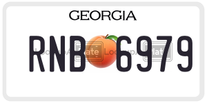 RNB6979 license plate in Georgia