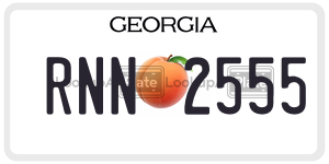 RNN2555  license plate in GA