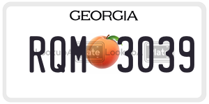RQM3039  license plate in GA