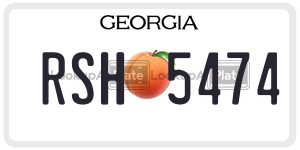 RSH5474  license plate in GA