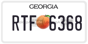 RTF6368  license plate in GA