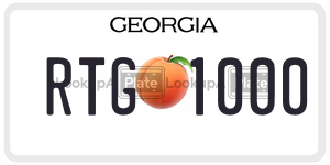 RTG1000 license plate in Georgia