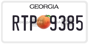 RTP9385 license plate in Georgia