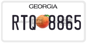 RTQ8865  license plate in GA