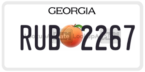 RUB2267 license plate in Georgia