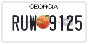 RUW9125 license plate in Georgia