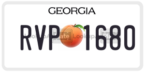 RVP1680  license plate in GA