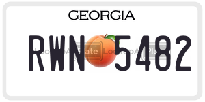 RWN5482 license plate in Georgia