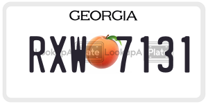 RXW7131  license plate in GA