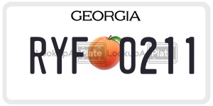 RYF0211  license plate in GA
