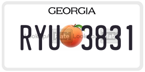 RYU3831 license plate in Georgia