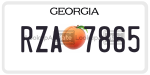 RZA7865  license plate in GA