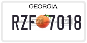 RZF7018  license plate in GA
