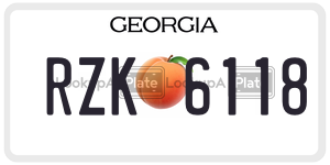 RZK6118 license plate in Georgia