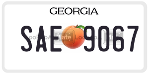 SAE9067 license plate in Georgia