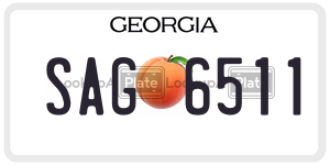 SAG6511  license plate in GA