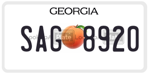SAG8920  license plate in GA