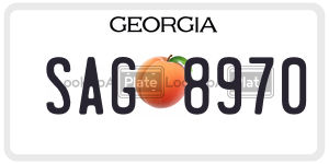 SAG8970  license plate in GA