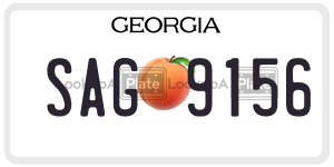 SAG9156  license plate in GA