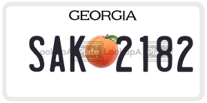 SAK2182  license plate in GA