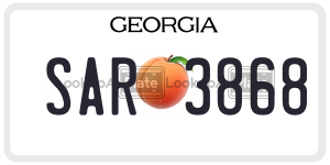 SAR3868 license plate in Georgia