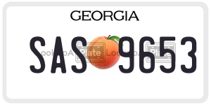 SAS9653 license plate in Georgia