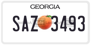 SAZ3493  license plate in GA