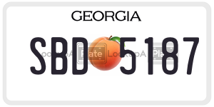 SBD5187  license plate in GA