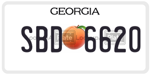 SBD6620 license plate in Georgia
