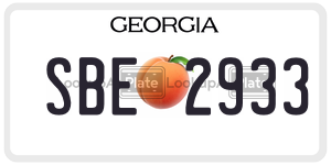 SBE2933  license plate in GA