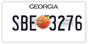 SBE3276  license plate in GA