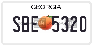 SBE5320 license plate in Georgia