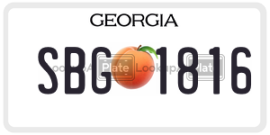 SBG1816  license plate in GA