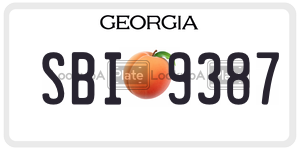 SBI9387  license plate in GA