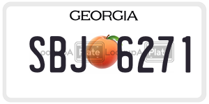 SBJ6271 license plate in Georgia
