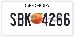 SBK4266 license plate in Georgia