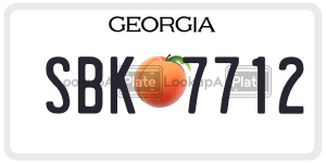 SBK7712  license plate in GA