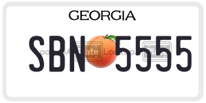 SBN5555  license plate in GA