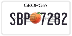 SBP7282  license plate in GA
