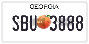 SBU3888  license plate in GA