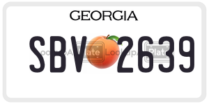 SBV2639  license plate in GA
