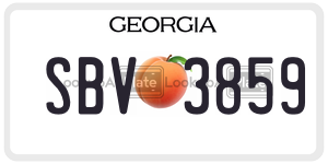 SBV3859 license plate in Georgia