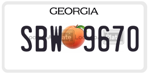 SBW9670  license plate in GA