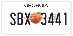 SBX3441  license plate in GA