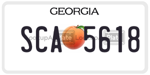 SCA5618  license plate in GA