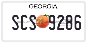 SCS9286  license plate in GA