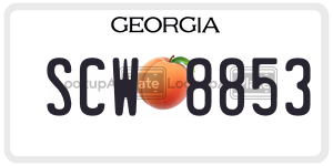 SCW8853  license plate in GA